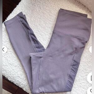 Fabletics mesh side grey/purple full length workout leggings women’s size XS
